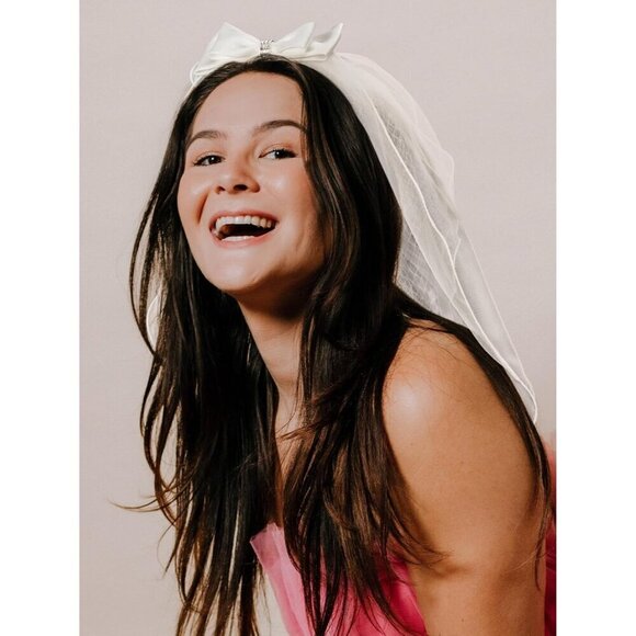 ?Women Hair Bow Veil  Bow Clip Bachelorette Accessories Bride Shower Gift main image 5